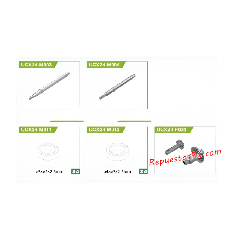 UDIRC UCX2401 Piezas de Mejora para Coches RC Kit de Eje Trasero