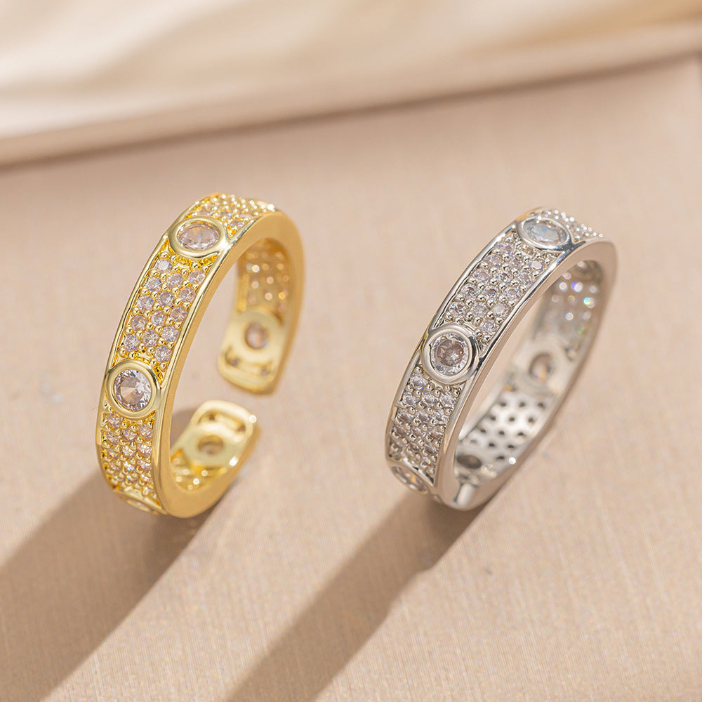 Round Diamond Full Inlaid Zircon Bracelet Women'S Round Bracelet Hot Sale