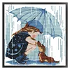 Girl And Dog-14CT Stamped Cross Stitch 29*30cm/11.42*11.81in