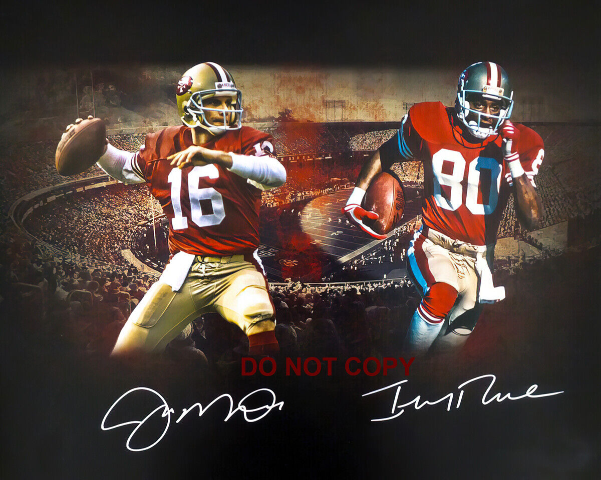 Joe Montana - Jerry Rice - Autographed Signed 8x10 Photo Poster painting (49ers NFL HOF) Reprint