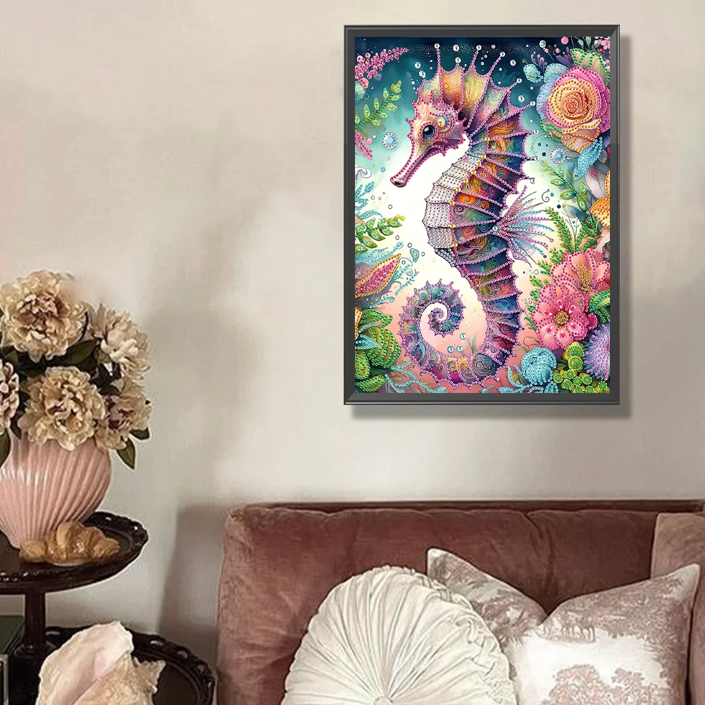 Diamond Painting - Partial Special Shaped Drill - Seahorse(Canvas|30*40cm)