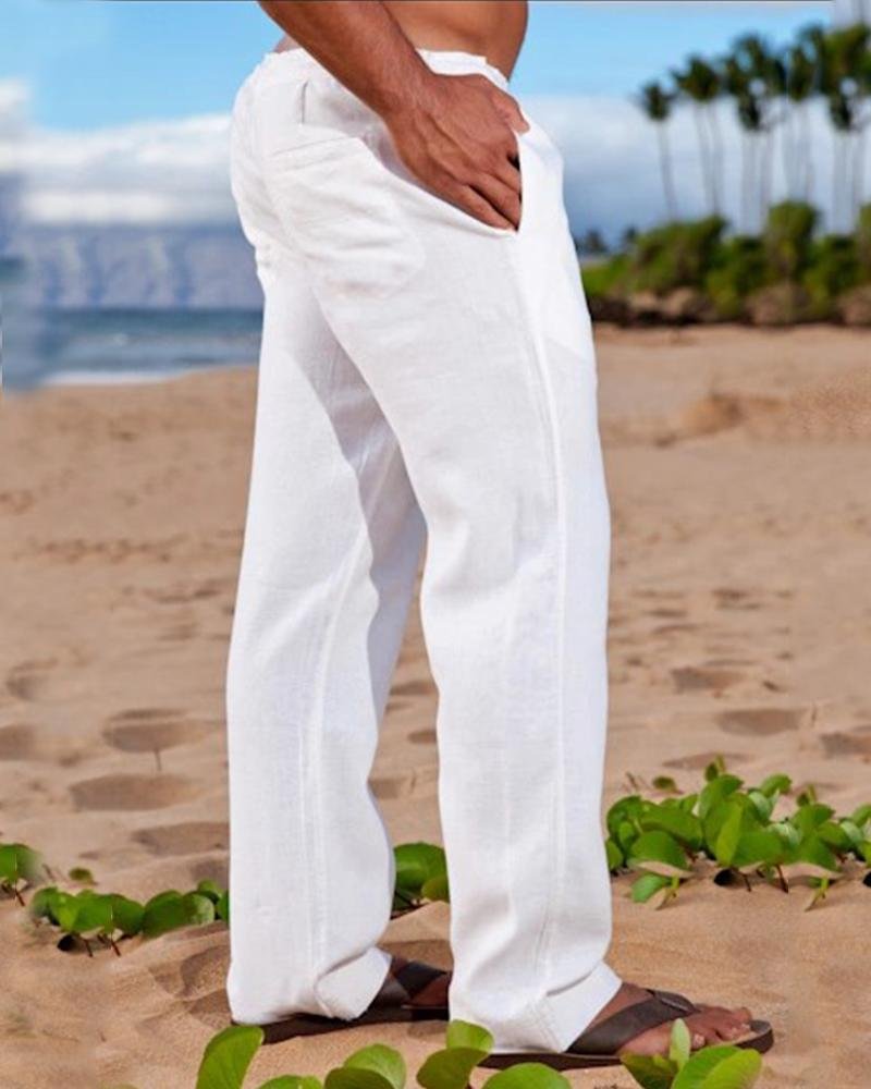 Spring and Summer Men's Cotton and Linen Casual Pants