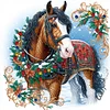 Diamond Painting-DIY Crystal Rhinestone Xmas Horse(40*40CM）