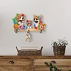 Wooden Special Shaped Three Dogs Family Diamond Art Craft Wall Hooks Home Decor