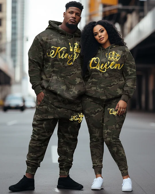 Camo king and queen hoodies best sale