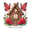 DIY Butterfly Rose Cottage Acrylic Special Shape Diamond Painting Desktop Ornaments