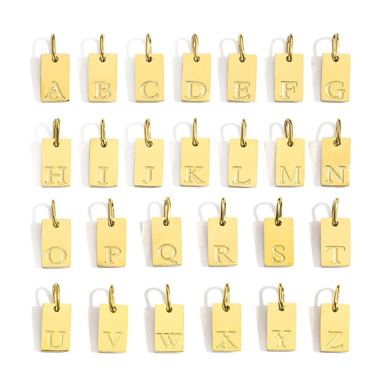 1 Piece 6 * 10mm 304 Stainless Steel Letter Pendant Jewelry Accessories