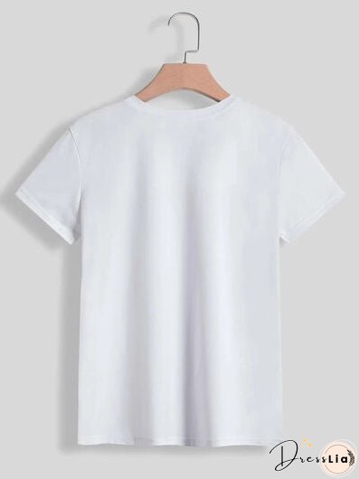 Mardi Gras Graphic Round Neck Short Sleeve T-Shirt