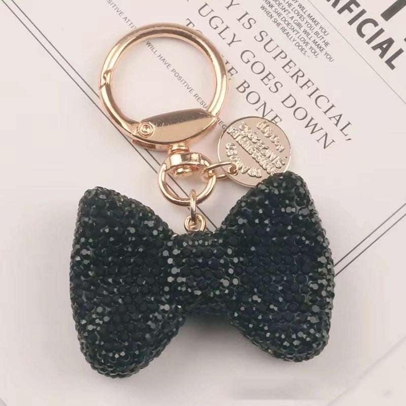 Cartoon Style Bow Knot Alloy Inlay Zircon Women’s Keychain