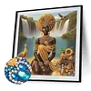 Lakeside Black Beauty Special Shaped 5D DIY Partial Drill Diamond Art Kit 30x30cm Diamonds Dots Gem Art Kits for Adults Home Decor
