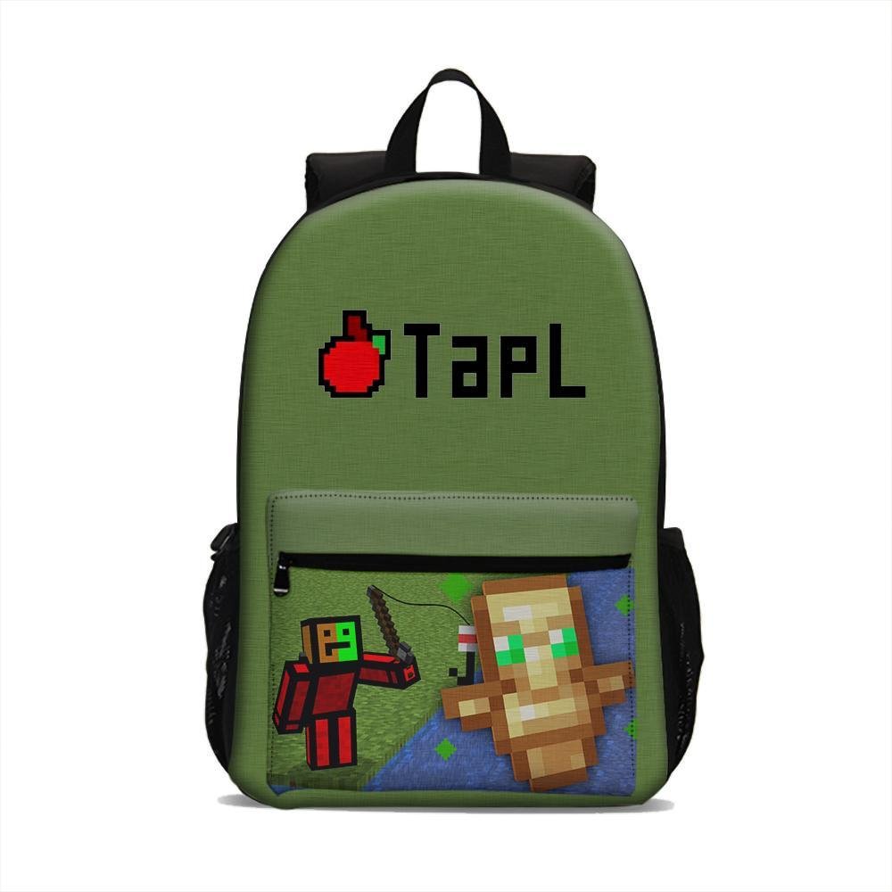 Minecraft Tapl Backpack Lightweight Laptop Bag Large Capacity Kid Adult Use Home Outdoor