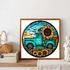 Diamond Painting -DIY Round Drill Sunflower Car