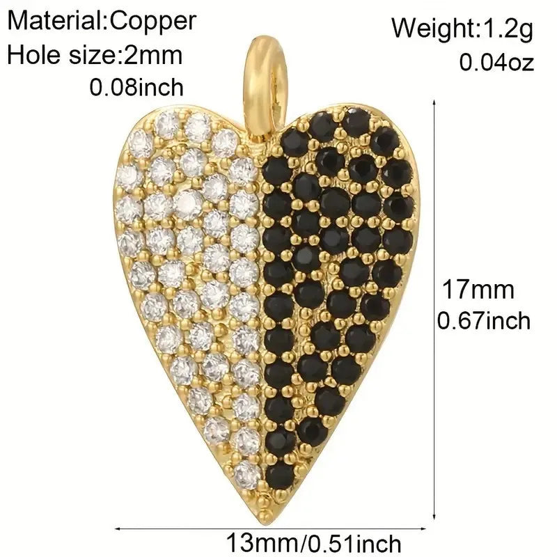 1 Piece 16 * 21mm Hole 3~3.9mm Copper Zircon 18K Gold Plated Angel Star Heart Shape Polished Pendant Jewelry Accessories