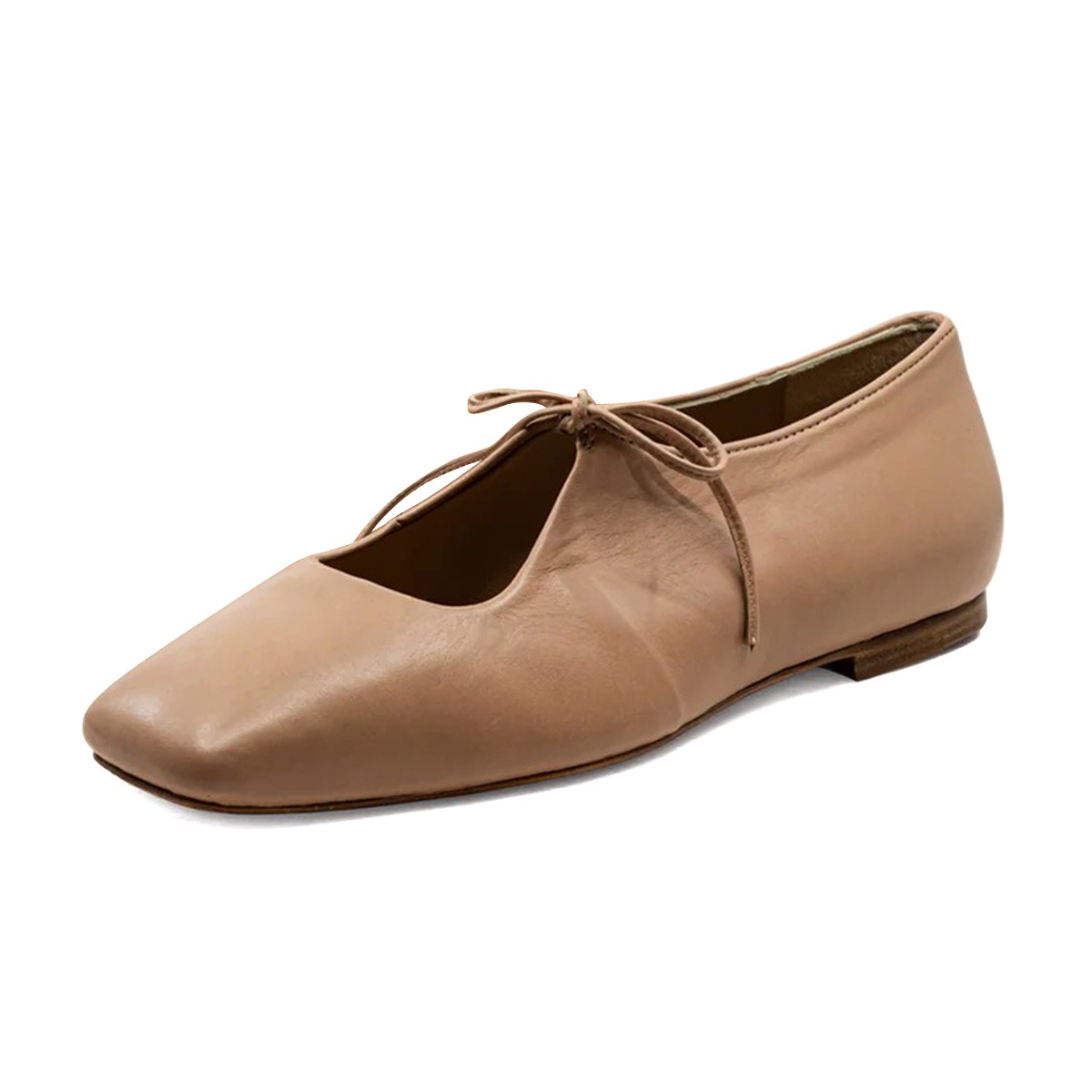 Khaki Vegan Leather Square Toe Mary Jane Flat Shoes for Women Nicepairs