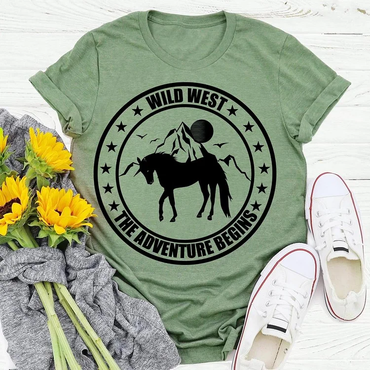 wild west the adventure  beings village life T-shirt Tee -04092-Annaletters