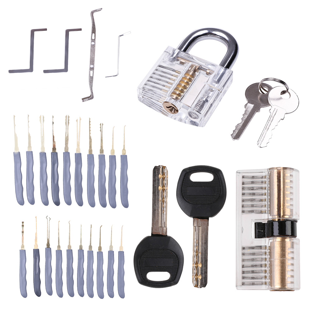 

24pcs Locksmith Practice Skill Lock Beginner Unlock Train Visible Padlock, 501 Original