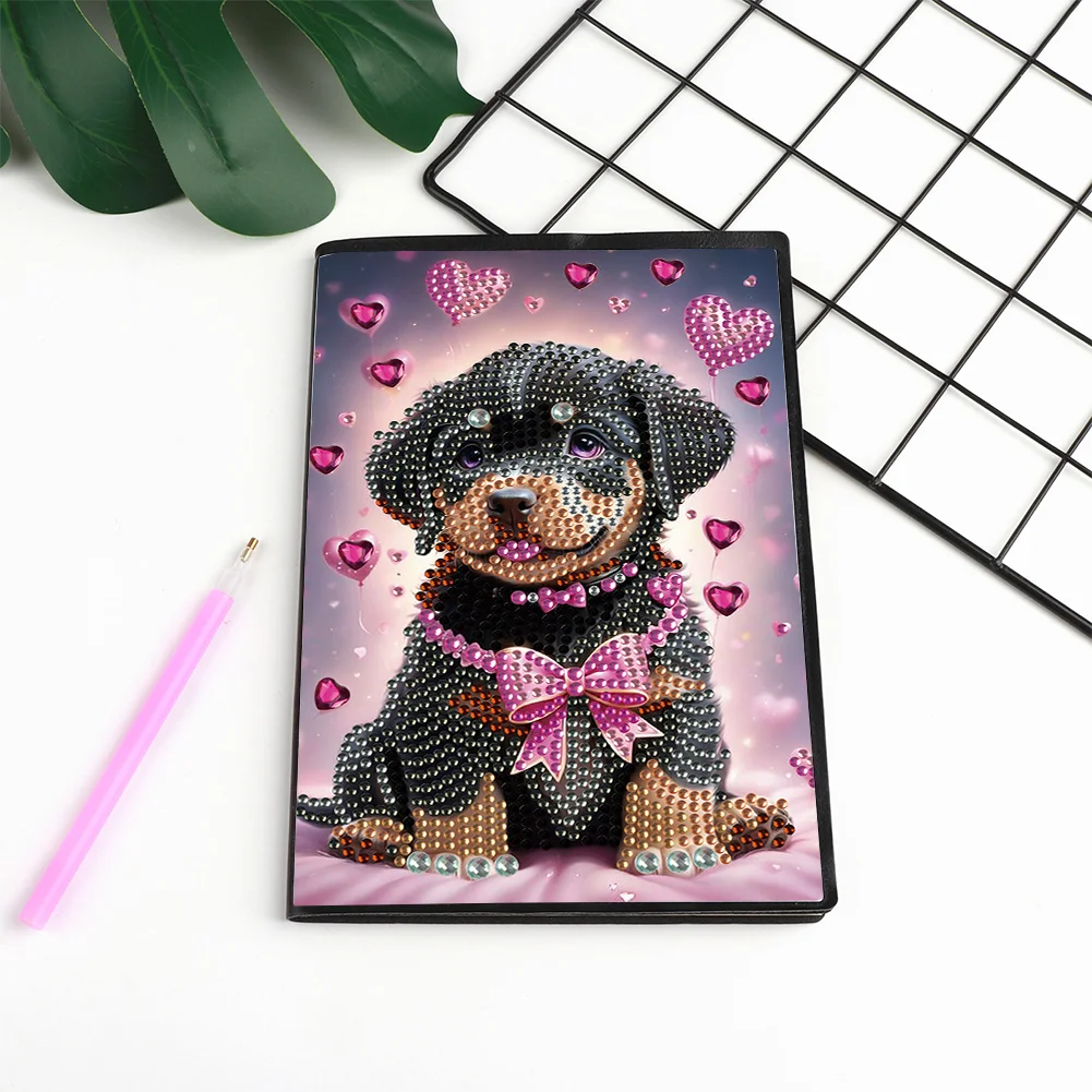 Puppy Special Shaped A5 5D DIY Diamond Art Painting Notebook Kit for Friends