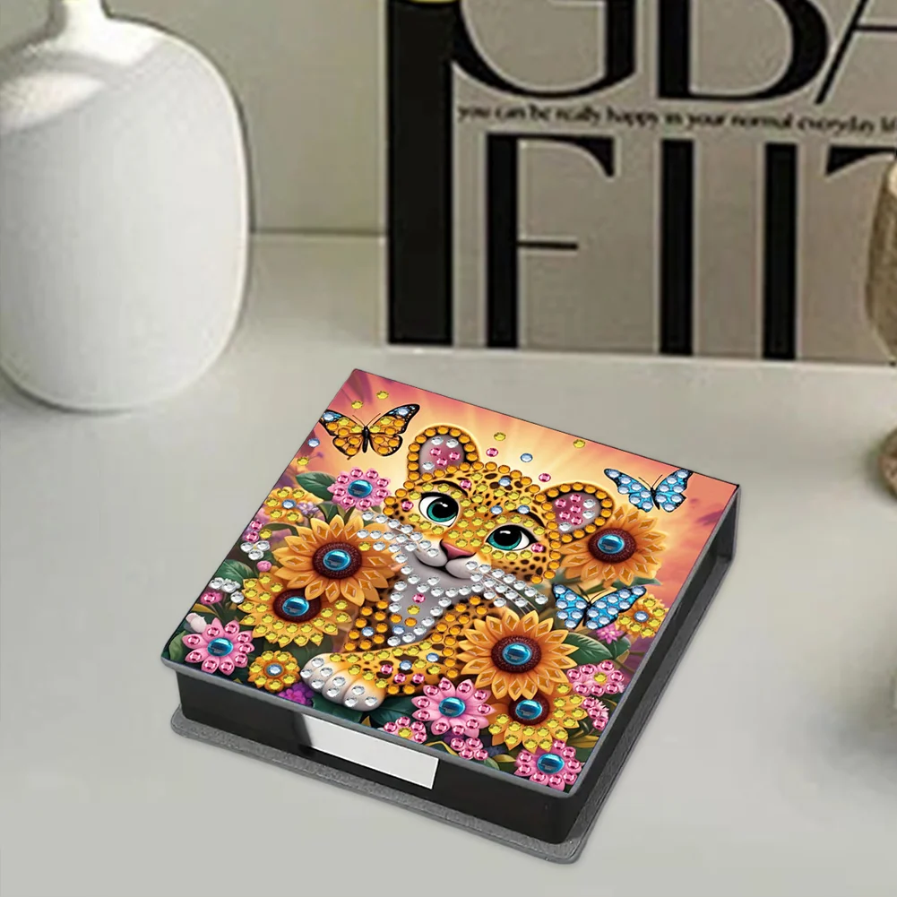 5D DIY PU Gem Painting Memo Pad Holder with 160 Sheets Paper (Sunflower)