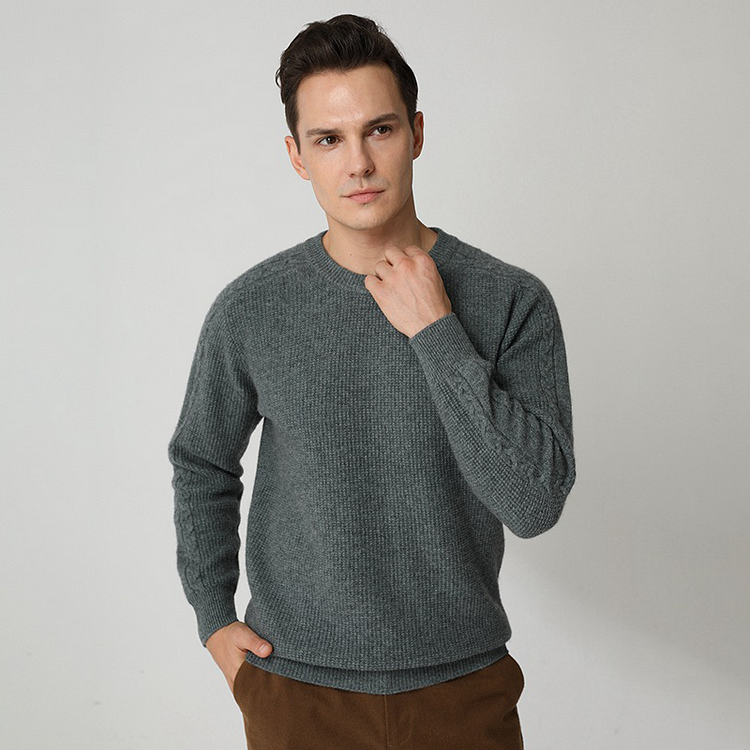 Men's Pullover Cashmere Sweater-Chouchouhome