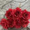 7 Stems Large 10cm Diamond Rose Artificial Flower Bunch