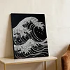 (30x40cm)Waves DIY Pearl Painting Framed Grape Handmade Pearl Material Art Kit Living Room Decor