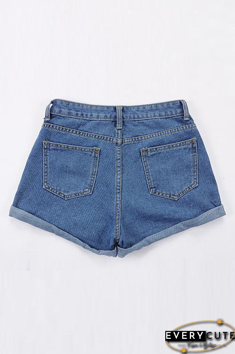 Classic Pocket High Waist Denim Shorts