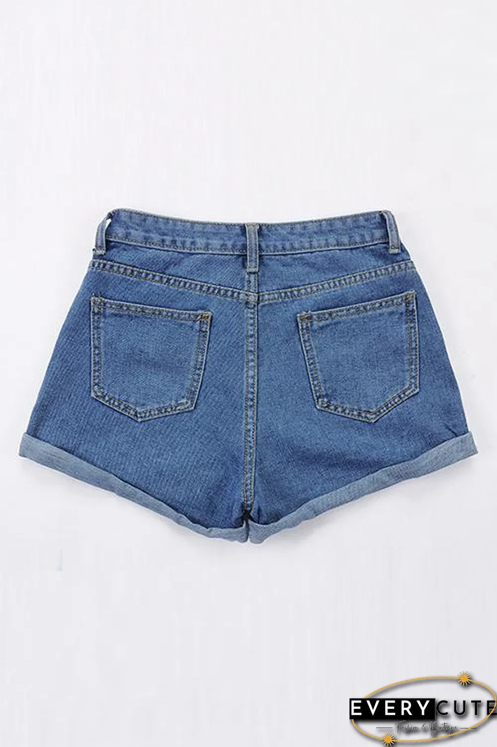 Classic Pocket High Waist Denim Shorts
