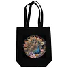 Premium DIY Peacock Canvas Tote Bag Embroidery Kit with Hoop Frame 32x37cm