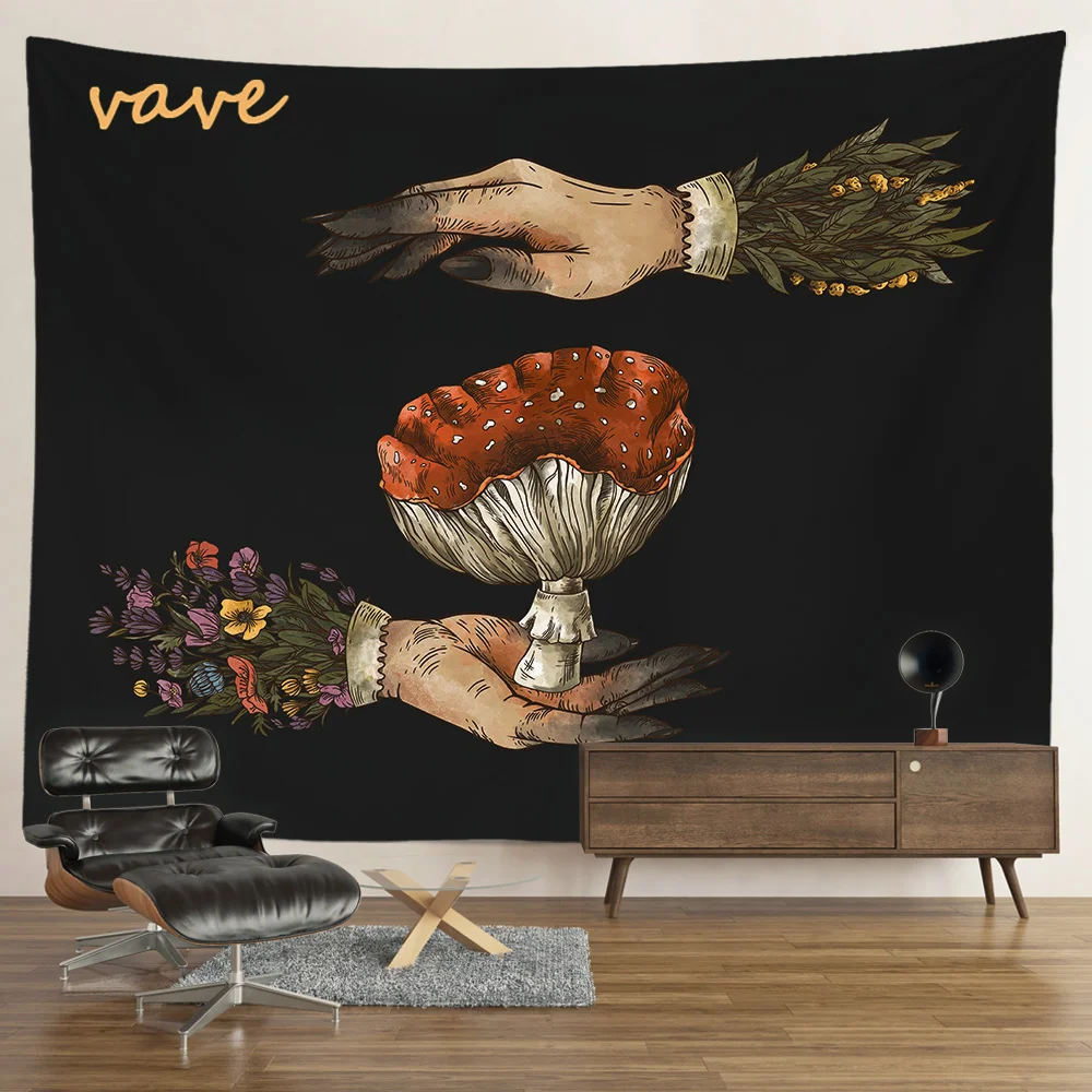 Nigikala Magic Vintage Tarot Mushroom Tapestry Wall Hanging Trippy Butterfly Mandala Hippie Aesthetic Tapestry Sun and Moon