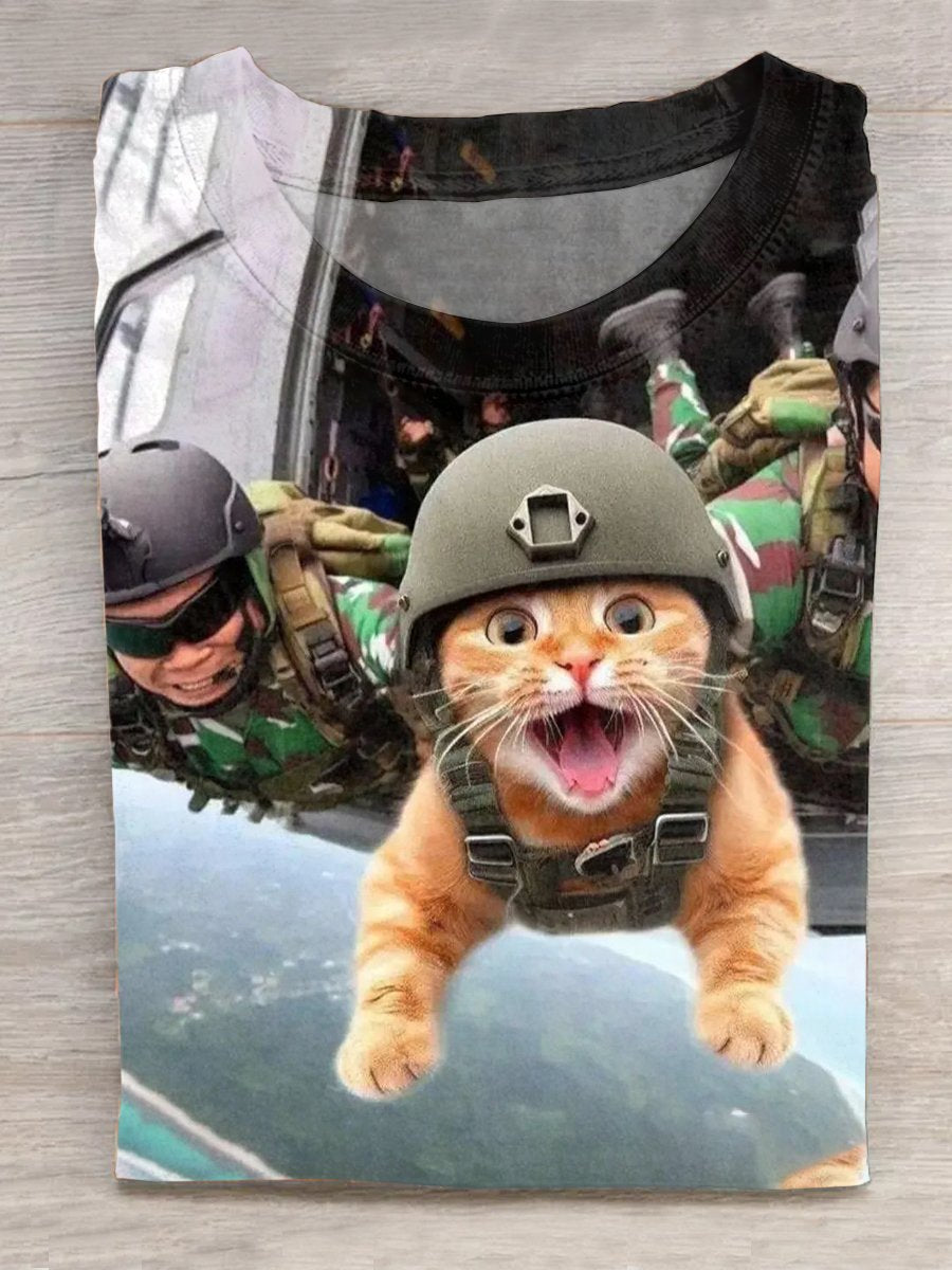 Funny Cat  Art Print Casual T-Shirt