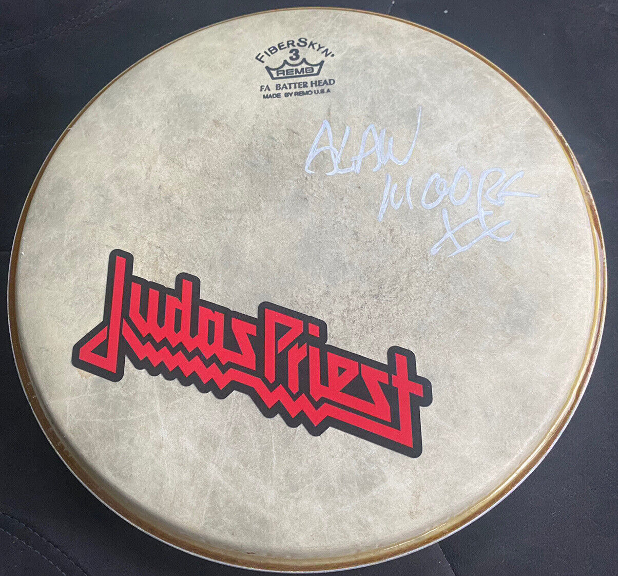 Judas Priest - Signed Autographed Drum Head, Alan Moore