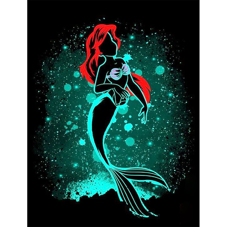 11CT Stamped Cross Stitch - Silhouette Shadow Princess Mermaid(40*50cm)