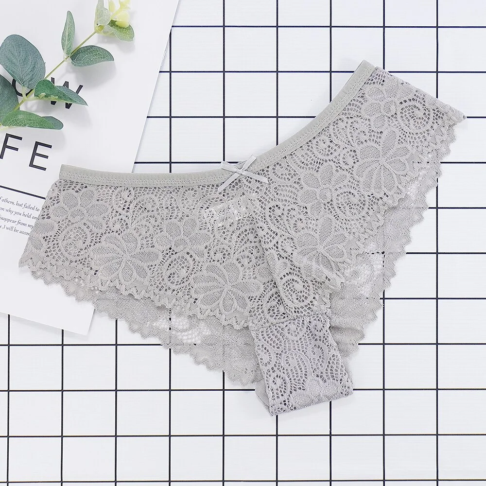 Billionm Lace Panties Women Sexy Thong Tanga See Through Intimate Underwear Seamless Hollow Low-rise Female Underpants Shorts