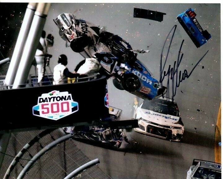 RYAN NEWMAN Signed Autographed NASCAR DAYTONA 500 CRASH Photo Poster painting