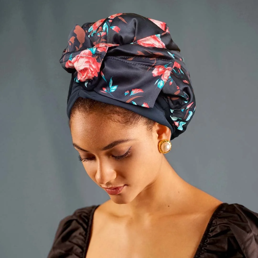 Easy To Tie Up/ White Black Dot Headwrap (Wired) AW6008