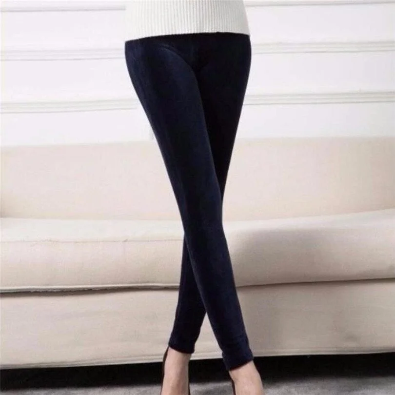 CUHAKCI Warm Leggins Winter Thick Velvet Leggings Women Knit High Elastic Autumn Top Quality Double Sided Casual Pants