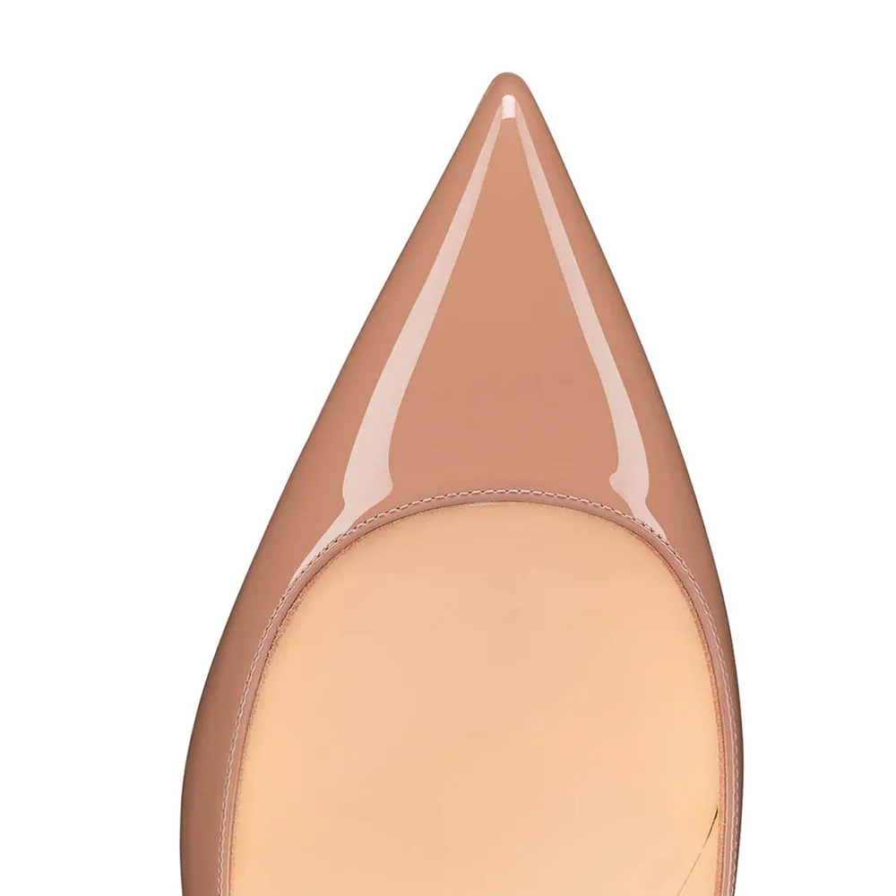 60mm  Kitten Heels Pumps Summer Daily Nude Patent-vocosishoes