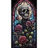 Skull Rose Stained Glass-11CT Stamped Cross Stitch 40*70cm(Big Size)