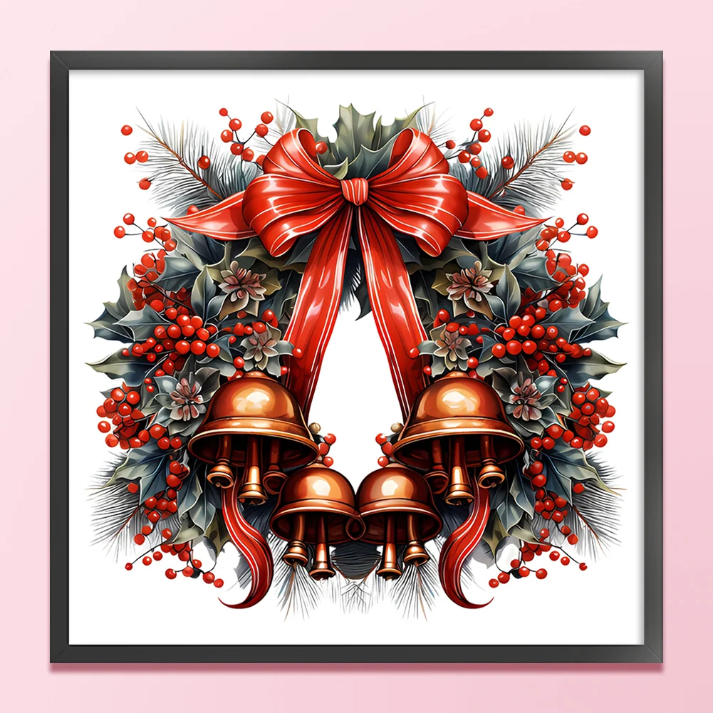 DIY Stamped Cross Stitch 18CT Full Embroidery 30*30cm - Christmas Wreath