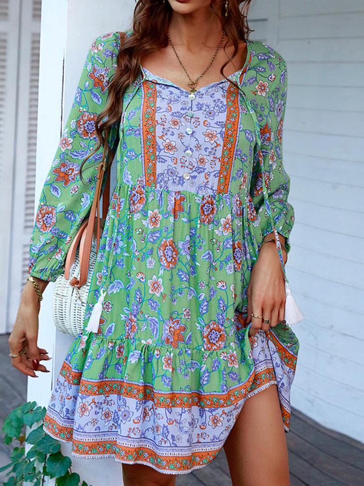 Bohemian Casual Holiday Style Dress Short Skirt Spring And Summer