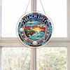 Diamond Painting Single-Sided Acrylic Beach Life Pendant for Home Wall Door and Window Decoration