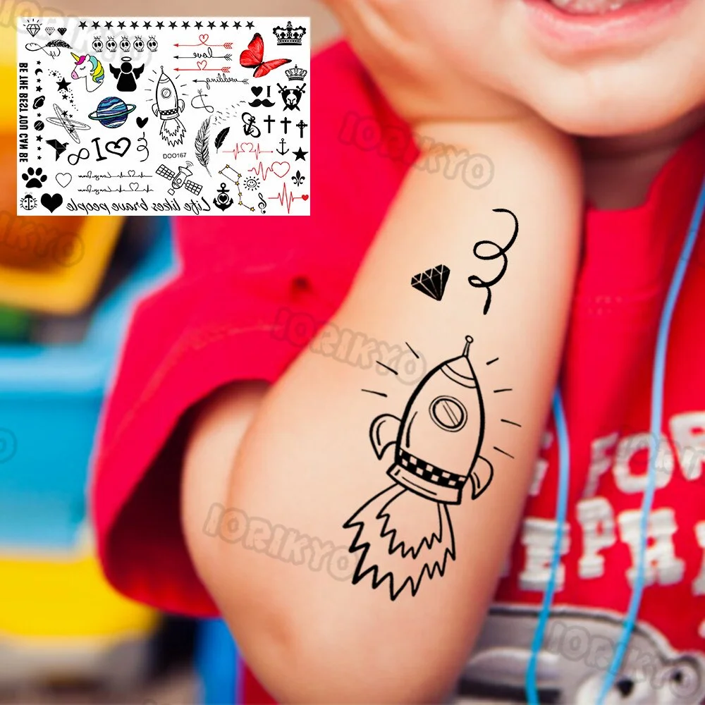 Death Skull Pirate Temporary Tattoo For Children Kids Face Men Boys Women Tattoos Sticker Fake Funny Tatoo Anchor Captain