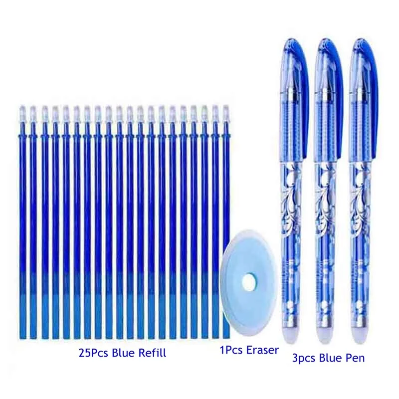 29 pcs/set Erasable Gel Pen Refills Rod 0.5mm Washable Handle Magic Erasable Pen School Pen Writing Tools Kawaii Cute Stationery