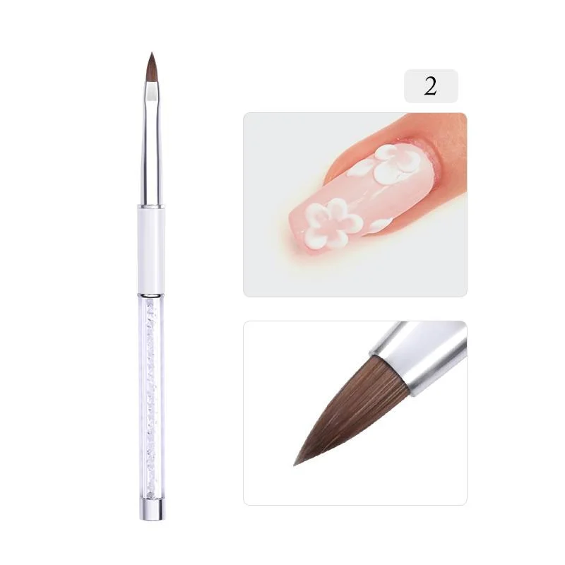 Nail Liner Brush Carving Flat Round UV Gel Painting Brush Lines Drawing Pen Gradient Brush Marble Handle Manicure Nail Art Tool-Nail Inspo