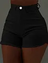 High Waist Mini Button Shorts