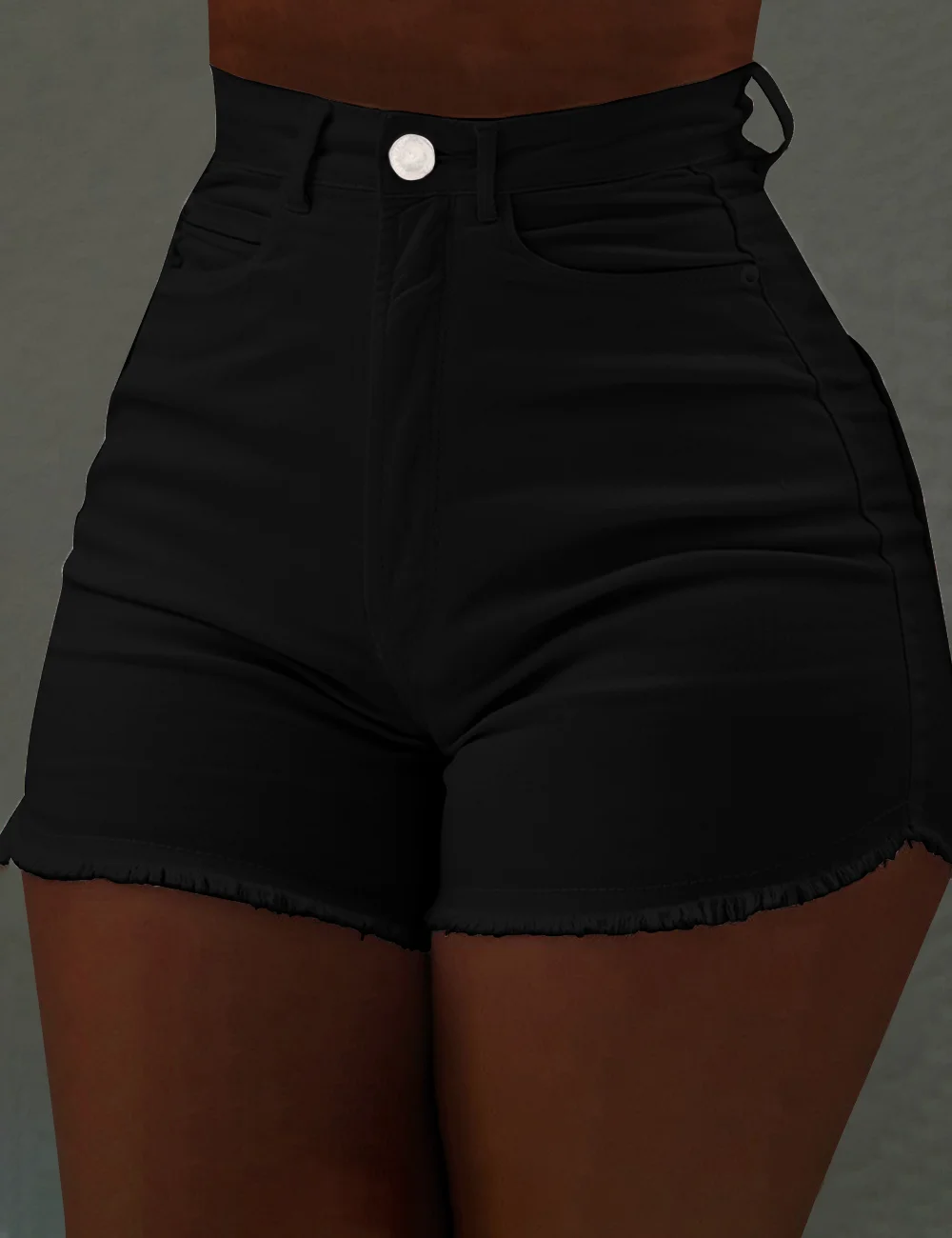 High Waist Mini Button Shorts