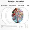 (18.5cm)DIY Acrylic Jigsaw Puzzle Window Hanging with Hanging Chain DIY Stained Glass Decoration Round Window Puzzle Decor for DIY Craft Project (Birds)