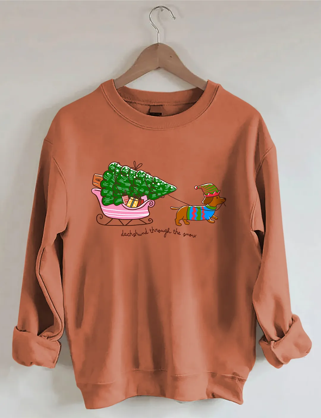 Cute Christmas Dachshund Dog Mom Sweatshirt