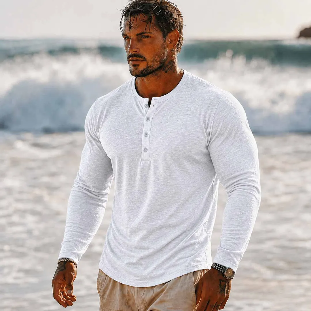 Men's Henley T-Shirt-INSPIREUSE