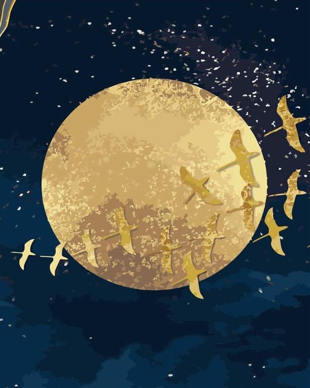 

Golden Moon Bird – Paint By Numbers - 40*50CM, 501 Original